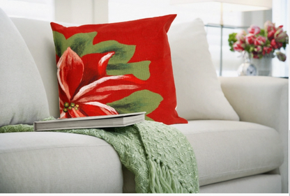 Visions Iii Poinsettia Indoor/Outdoor Pillow