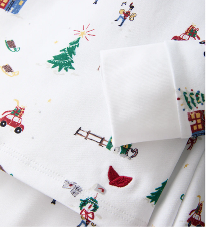 Kids Pima Snug Fit Pajama Set in Holiday Town