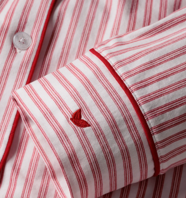 Women's Pima Pajama Set in Antique Red Ticking