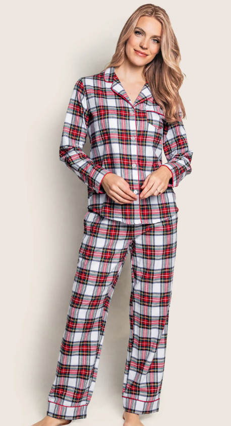 Women's Brushed Twill Pajama Set in Balmoral Tartan