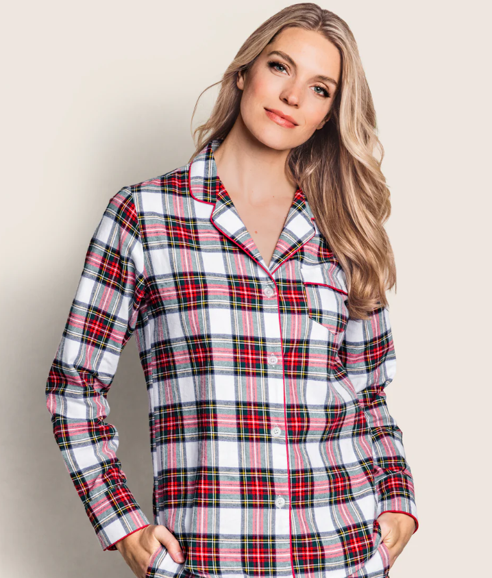 Women's Brushed Twill Pajama Set in Balmoral Tartan
