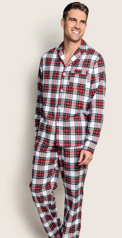 Men's Brushed Twill Pajama Set in Balmoral Tartan