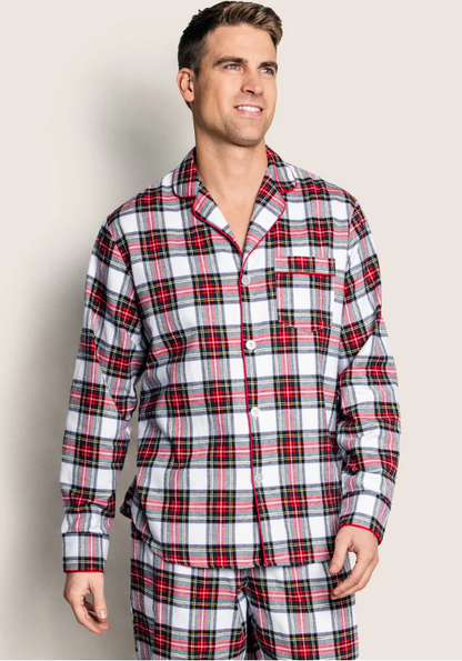 Men's Brushed Twill Pajama Set in Balmoral Tartan