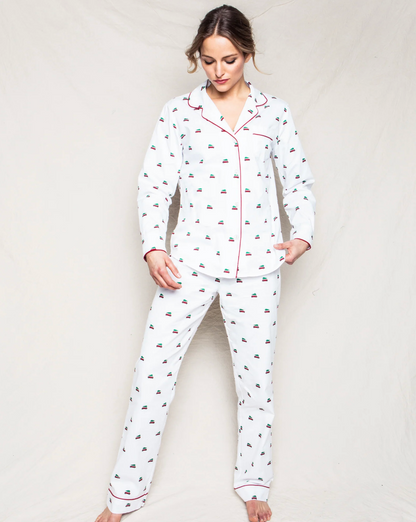Women's Twill Pajama Set in Holiday Journey