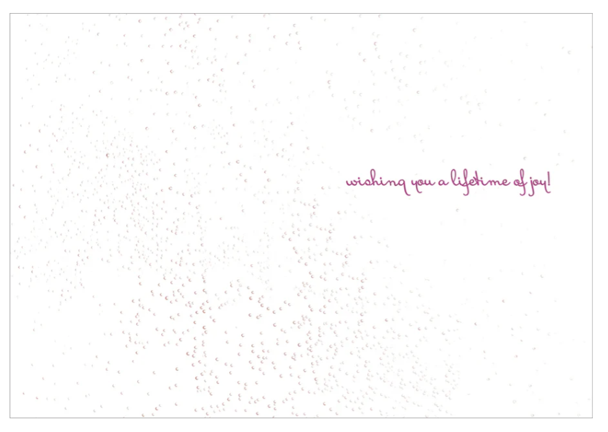 Champagne Flutes with Bubbles Wedding Card