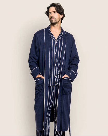 Men's Pima Robe in Navy
