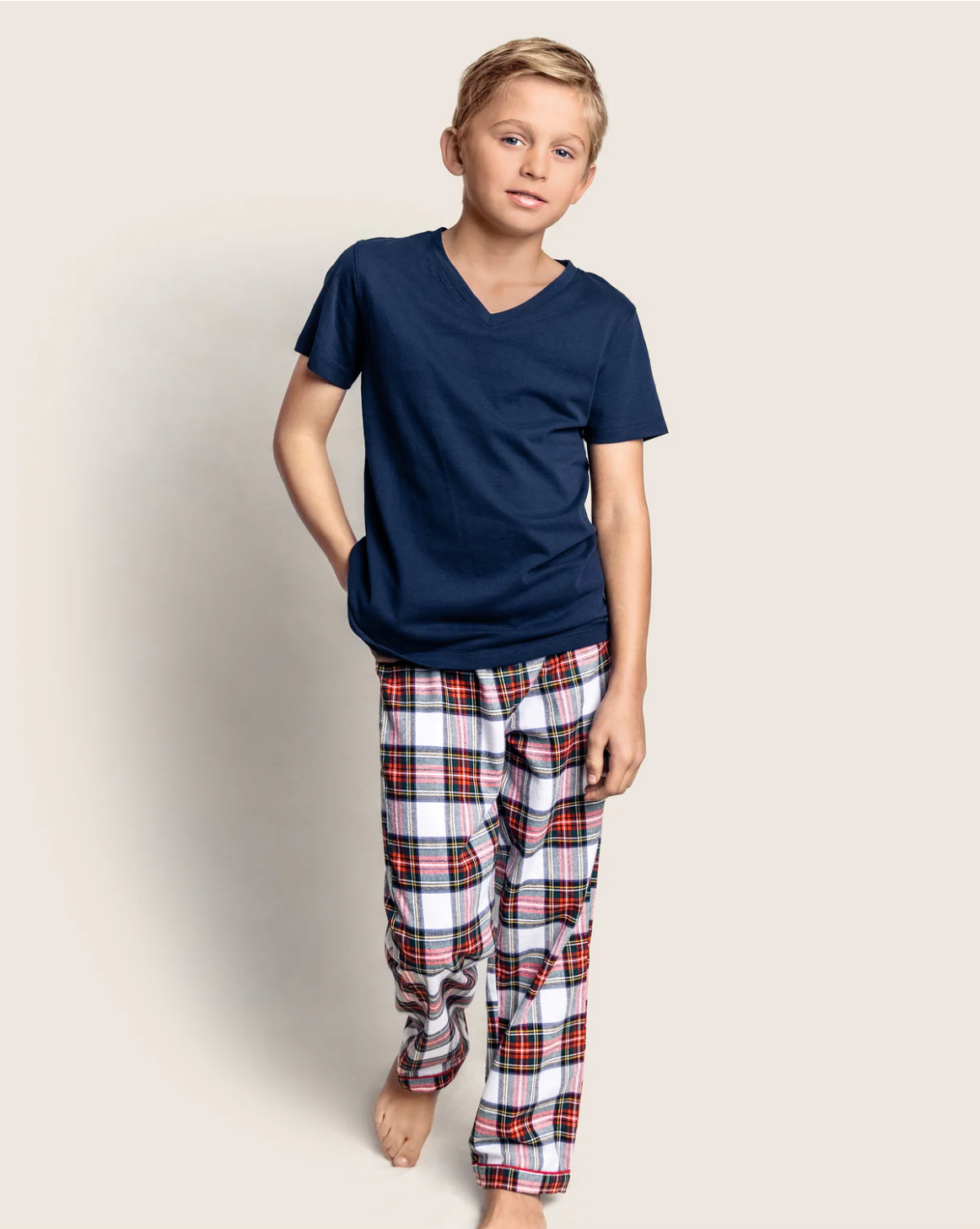 Kid's Brushed Twill Pajama Pant in Balmoral Tartan