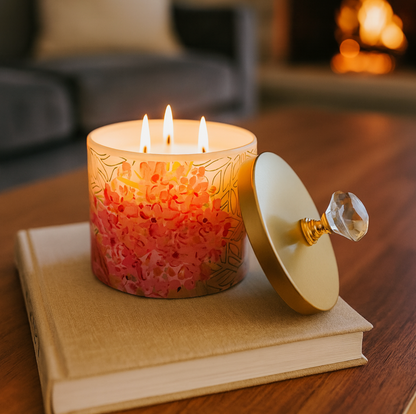 Pink Petals Candle - 15oz Flat Bottom Dish