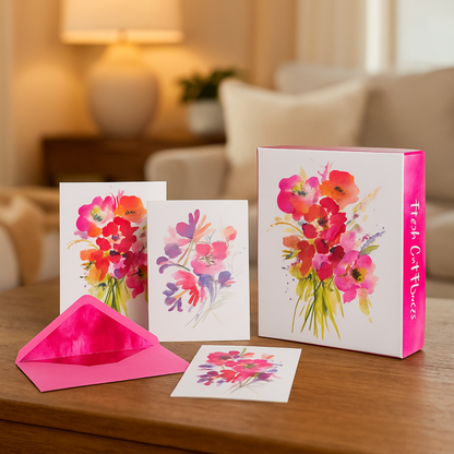 Watercolor Florals Boxed Note Cards