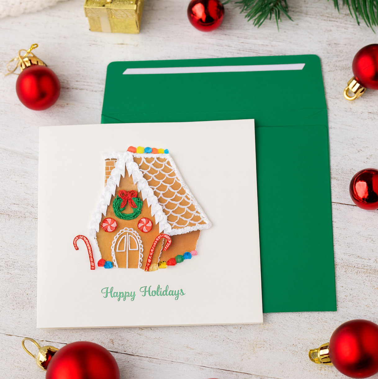 Quilled Gingerbread House Christmas Card
