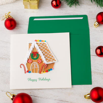 Quilled Gingerbread House Christmas Card