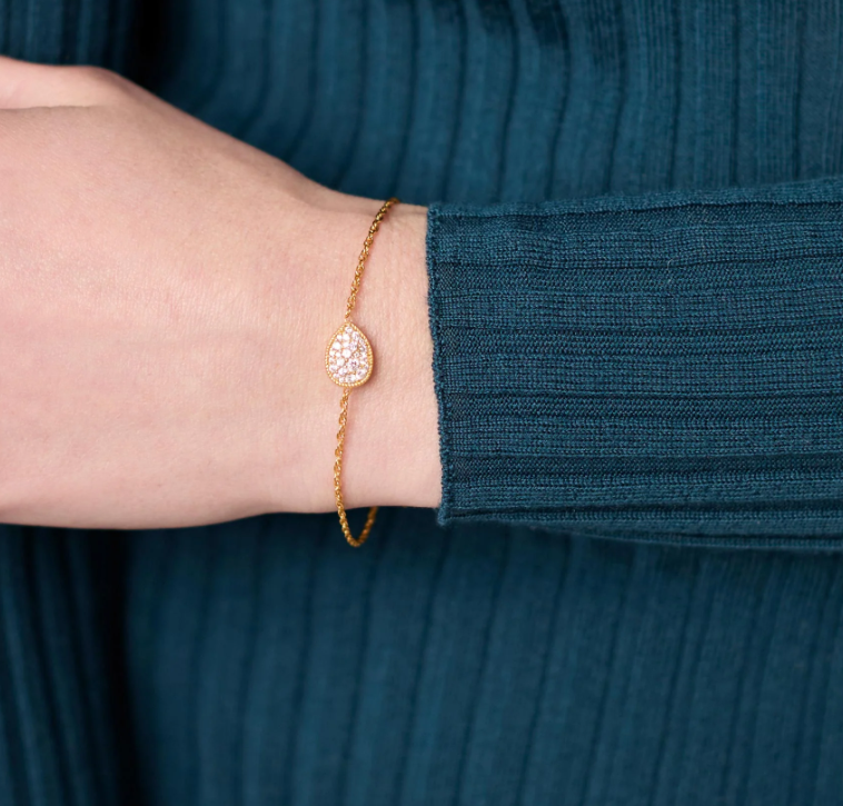 Pavé Teardrop Delicate Bracelet