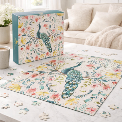 Peach Melba Peacock Puzzle