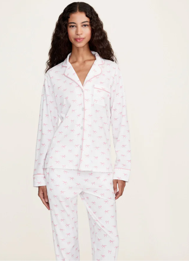 Women's Pima Pajama Set in Blushing Bows