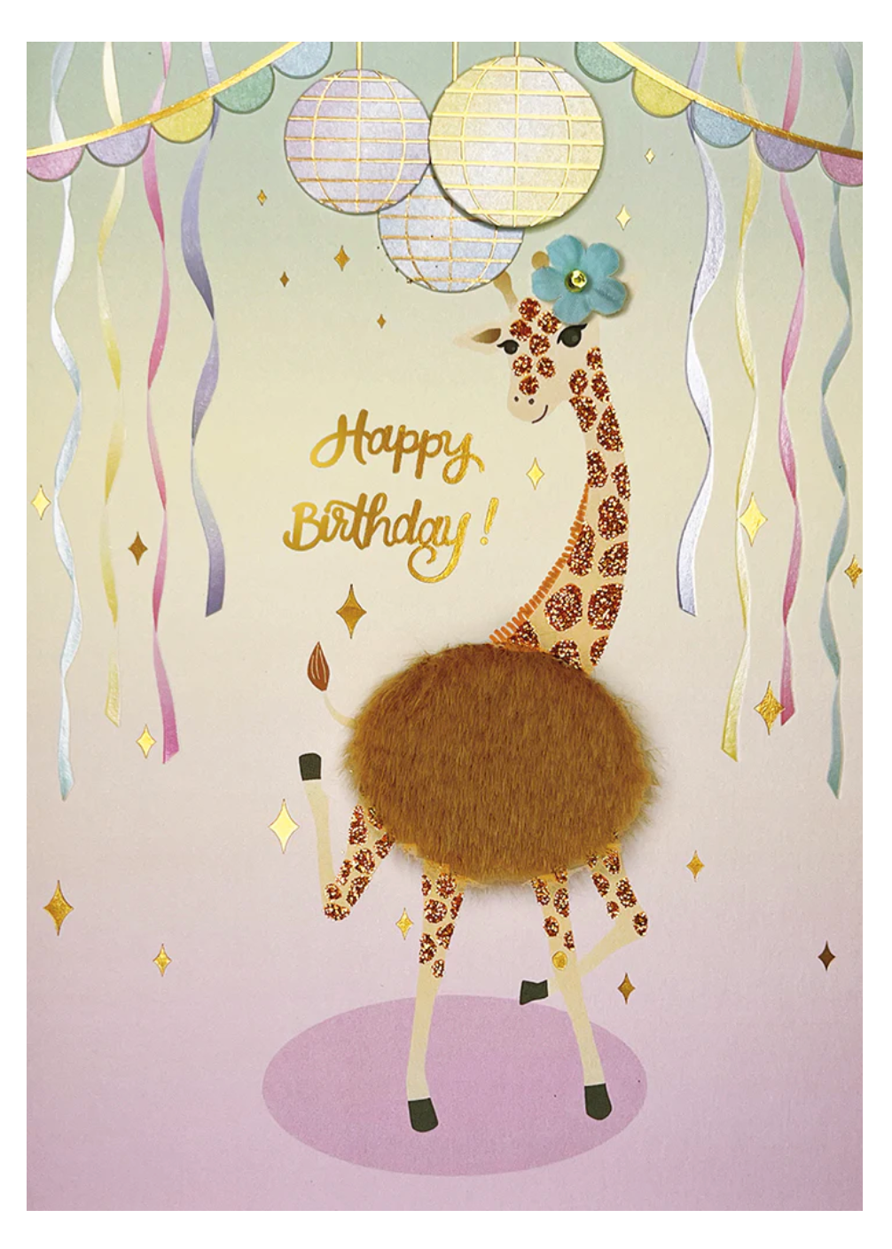 Dancing Giraffe Card Birthday Card