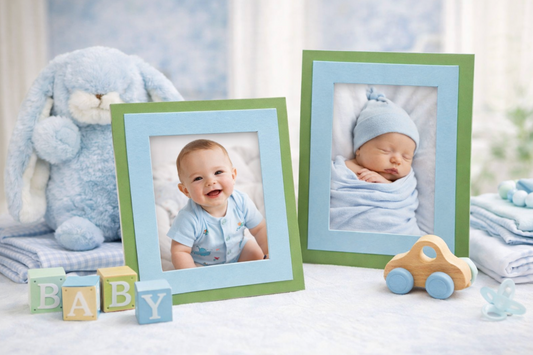 Tiered Meadow Green and Sky Blue Frame