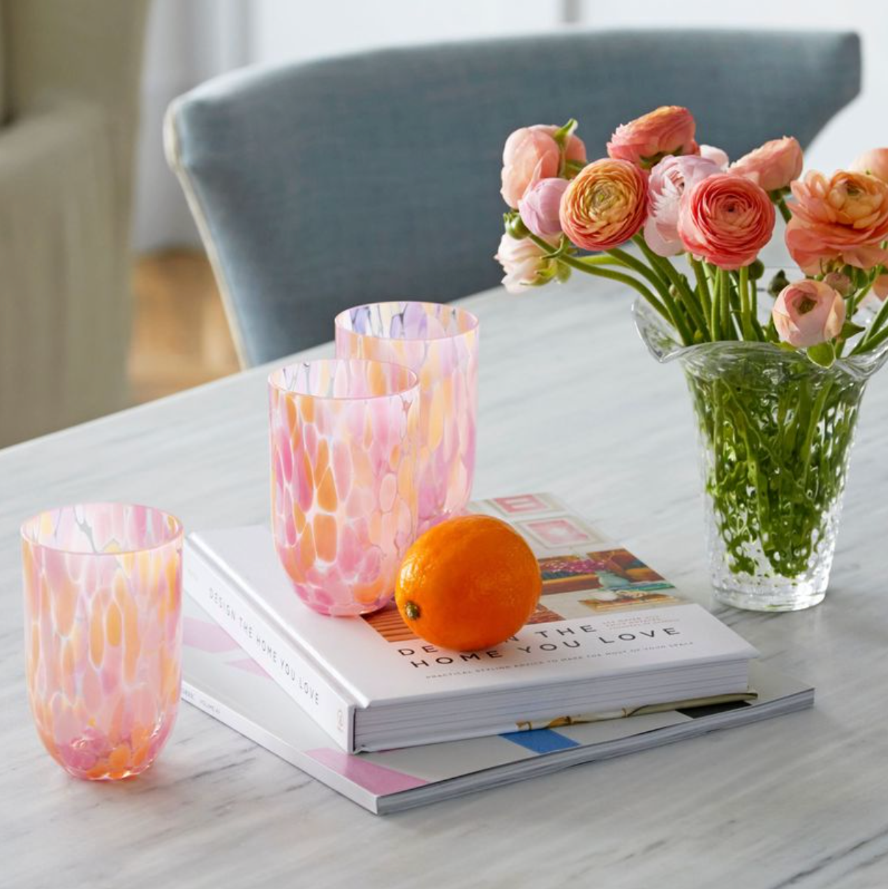 Sip Sip Apricot Splash Drinking Glass