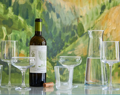 Fine Line Clear with White Rim Decanter
