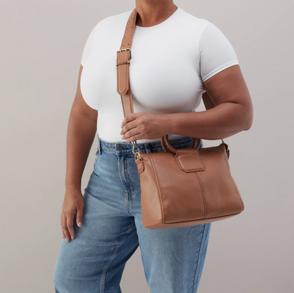 Sheila Medium Satchel - Brown Sugar