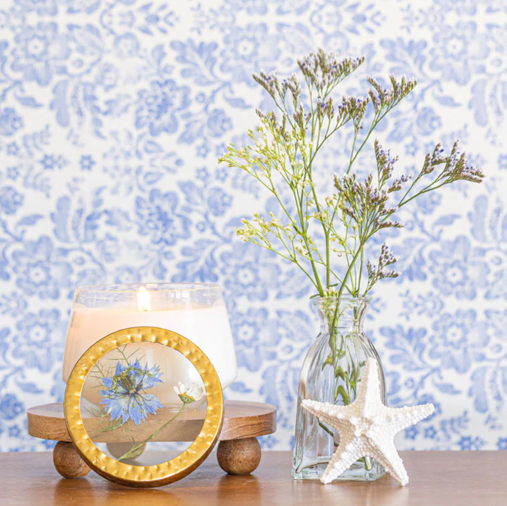 Accent Pressed Floral Candle - Sea Salt Mist
