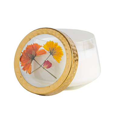 Accent Pressed Floral Candle - Sugared Citrus
