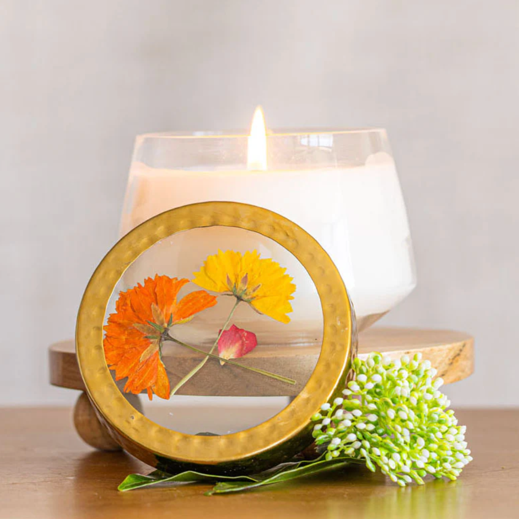 Accent Pressed Floral Candle - Sugared Citrus