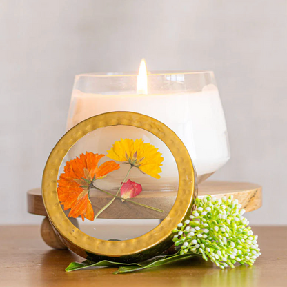 Accent Pressed Floral Candle - Sugared Citrus