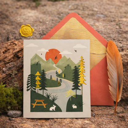 Forest With Stream Blank Card