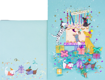 Dogs With Cake Birthday Card NEW