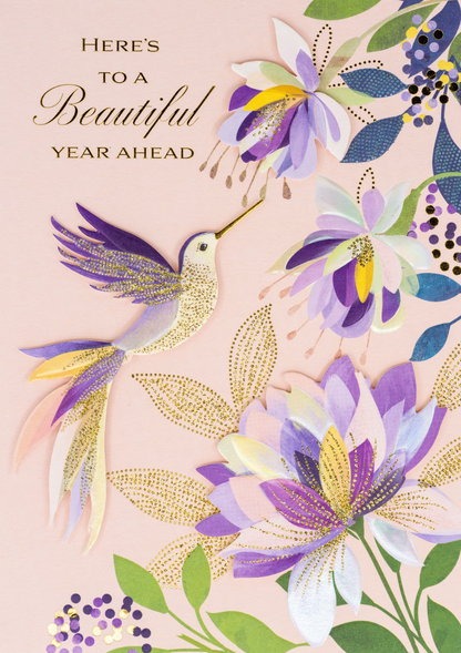 Fuchsias Hummingbird Birthday Card NEW
