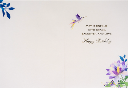Fuchsias Hummingbird Birthday Card NEW
