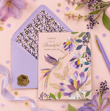Fuchsias Hummingbird Birthday Card NEW