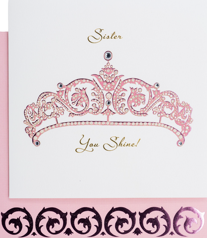 Sister Crown Birthday Card NEW