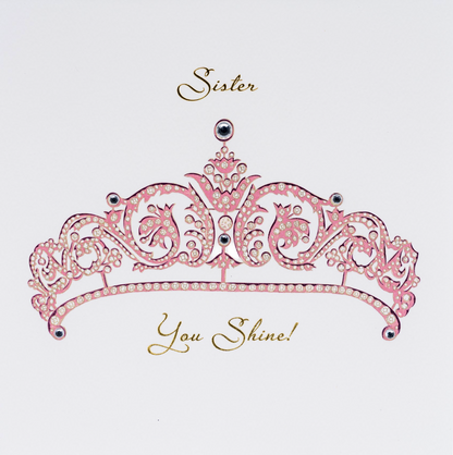 Sister Crown Birthday Card NEW