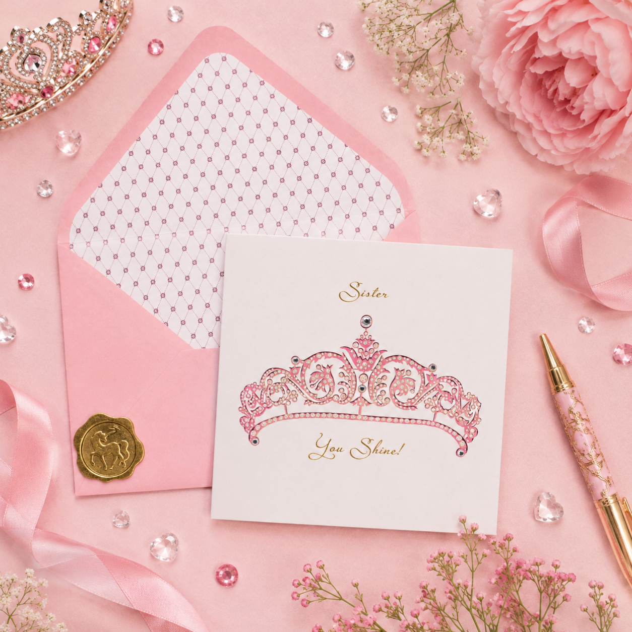 Sister Crown Birthday Card NEW