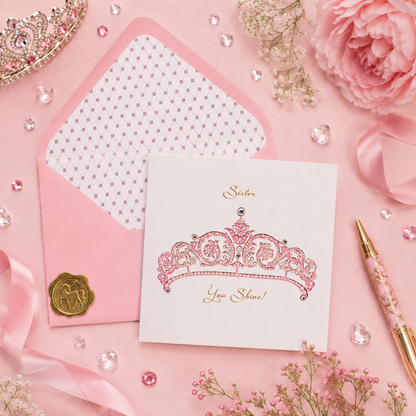 Sister Crown Birthday Card NEW