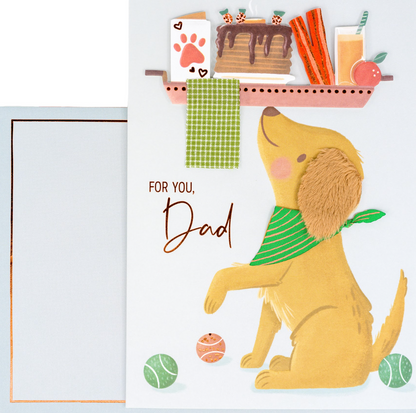 Dad Breakfast Platter Puppy Birthday Card NEW
