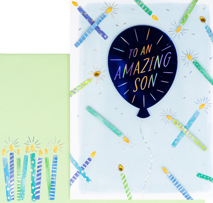 Son Balloons and Confetti Birthday Card NEW