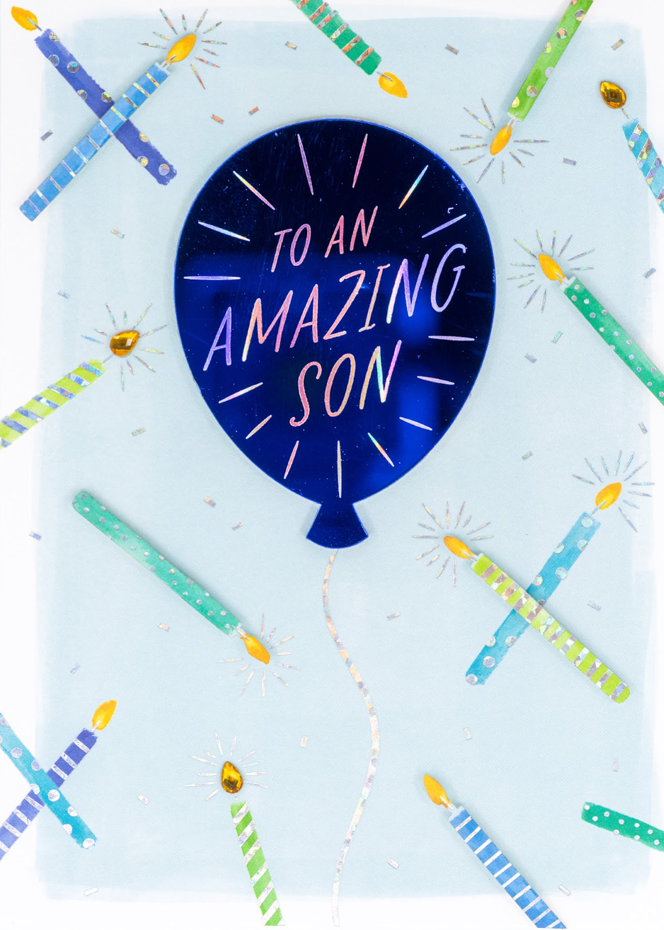 Son Balloons and Confetti Birthday Card NEW