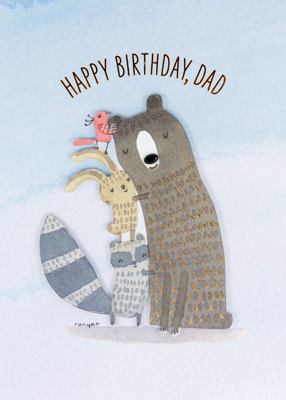Father Bear Family Birthday Card NEW