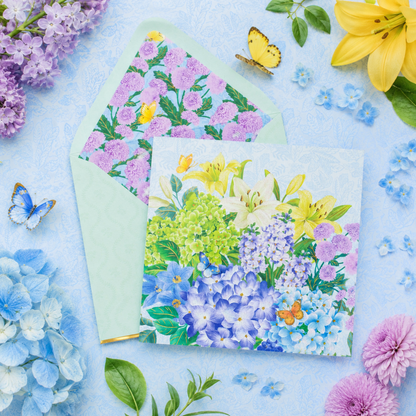 Chinoiserie Bouquet Pop-Up Blank Card NEW