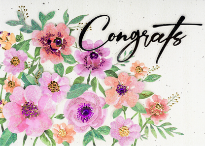 Floral Congrats Congratulations Card NEW