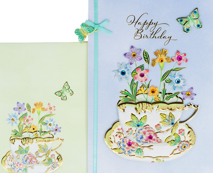 Flowering Teacup Birthday Card NEW