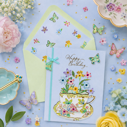 Flowering Teacup Birthday Card NEW