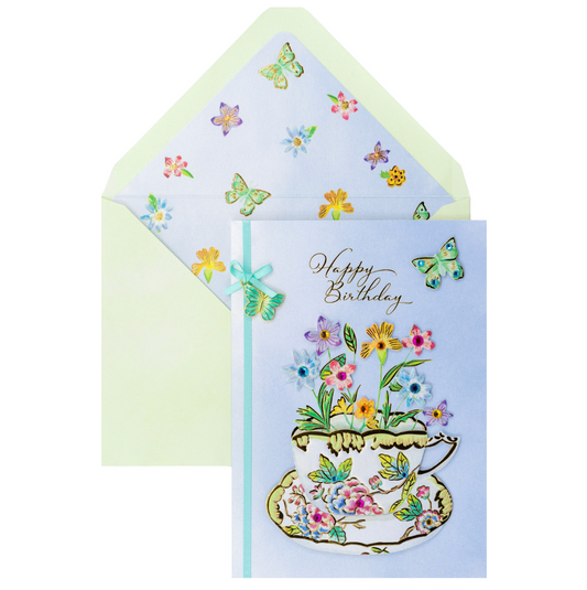 Flowering Teacup Birthday Card NEW