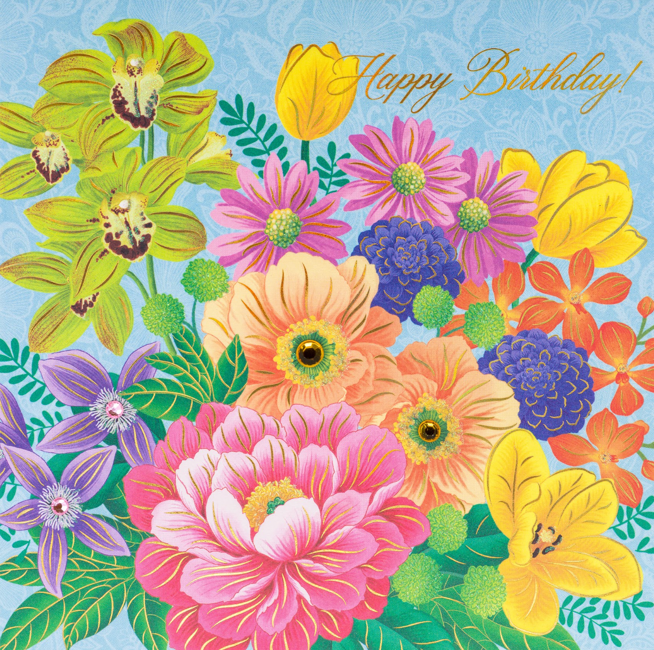 Floral In Vase Pop-Up Birthday Card NEW