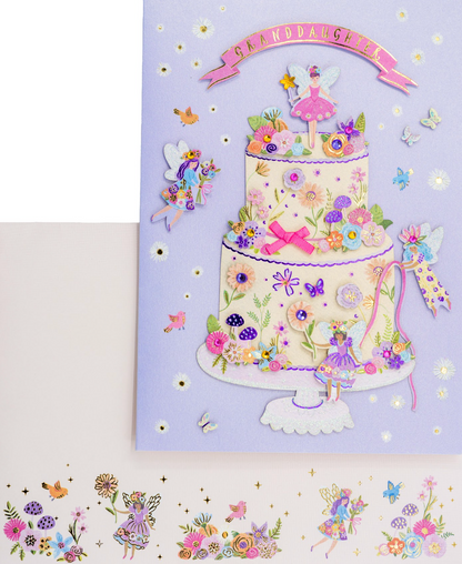 Granddaughter Fairy Cake Birthday Card NEW