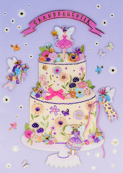 Granddaughter Fairy Cake Birthday Card NEW