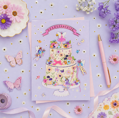 Granddaughter Fairy Cake Birthday Card NEW