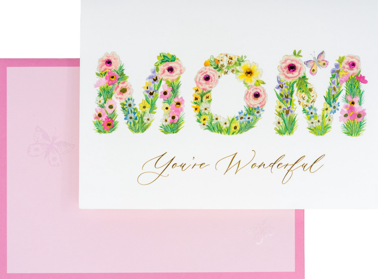 Mom Floral Lettering Birthday Card NEW